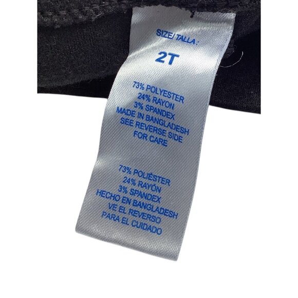 Toddler Girls Black Elastic Waist Pants Size 2T Polyester Blend Pull Up - Picture 4 of 7